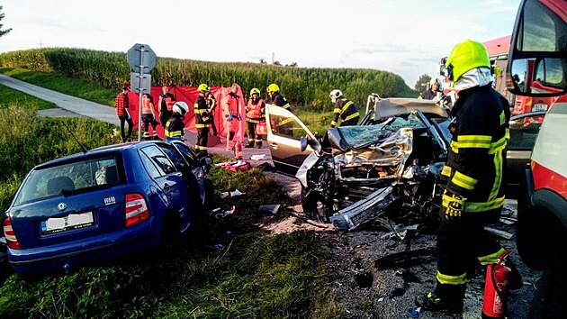 U nehody zasahovali profesionln hasii z eskho Krumlova a dobrovoln z Velena.