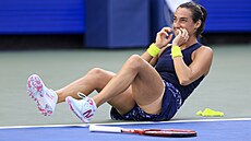 Caroline Garcíaová vít�zí ve finále turnaje v Cincinnati nad Petrou Kvitovou.