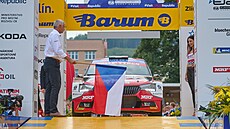 Start letoní Barum rally na zlínském námstí. (srpen 2022)