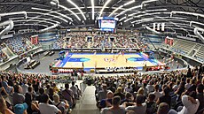 Momentka z kvalifikace o postup na basketbalové MS 2023 mezi Českem a Maďarskem...