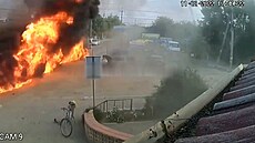 Kamera natočila, jak vybuchlo auto s Lajševem