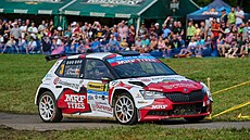 Posádka Pardo Javier a Pérez Adrián na Barum Czech Rally ve Zlín.