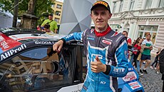 Filip Mare v cíli Barum Czech Rally 2022.