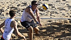 David Schweiner (vpravo) a Ond�ej Peru�i� ve finále ME v Mnichov�