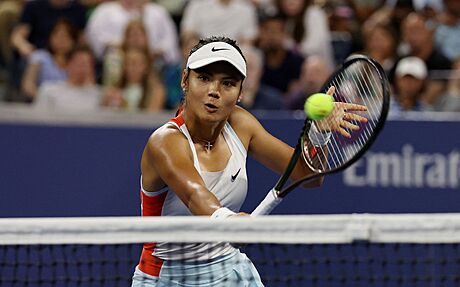 Britská tenistka a obhájkyn titulu Emma Raducanuová v prvním kole US Open.