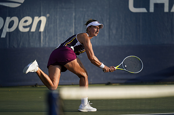 Barbora Krejíková bhem prvního kola US Open.