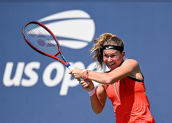 Marie Bouzková bhem prvního kola US Open.