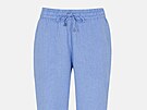 Modrobílé lnné kalhoty s pruhy a zavazováním,cena 1199 K