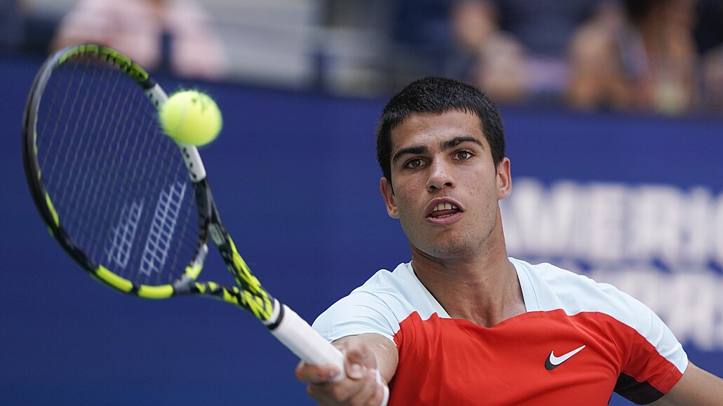 �pan�l Carlos Alcaraz b�hem prvního kola US Open.