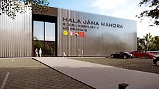 Vizualizace sportovní haly Jána Mahora v pra�ských Kobylisích.