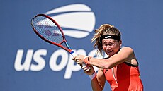 Marie Bouzková b�hem prvního kola US Open.
