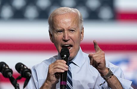 Americký prezident Joe Biden v Marylandu zahájil kampa ped listopadovými...