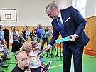 Premiér Petr Fiala zahájil kolní rok v Z Májová v Ostrov. (1. záí 2022)