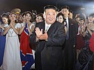 Kim ong-un pi setkání s obany Severní Koreje v Pchjongjangu (8. záí 2022)