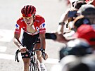 Belgický cyklista a lídr celkového poadí Remco Evenepoel dojídí do cíle...