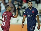 Dia Saba ze Sivassporu slaví vyrovnávací gól v utkání Konferenní ligy proti...
