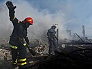 Ukrajintí hasii zlikvidovali poár na trhu v Kramatorsku v Doncké oblasti....
