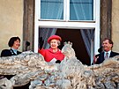 Britská královna Albta II. na návtv Brna v roce 1996. Provázel ji tehdejí...