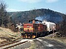 Lokomotiva T444 �. 192 (ex T444.1532 Správy hmotných rezerv) na p�ejezdu v km...