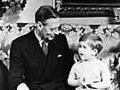Král Jií VI. a princ Charles (Londýn, 14. listopadu 1951)