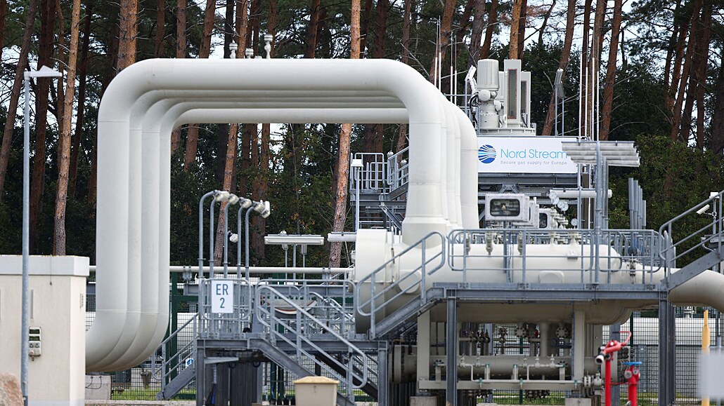 Plynovod Nord Stream 1 v německém Lubminu. (30. srpna 2022)