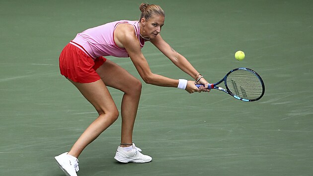 Karolna Plkov v osmifinle US Open.