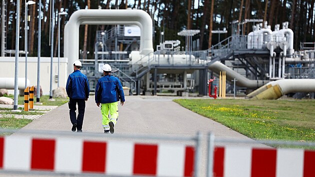 Plynovod Nord Stream 1 v nmeckm Lubminu. (30. srpna 2022)