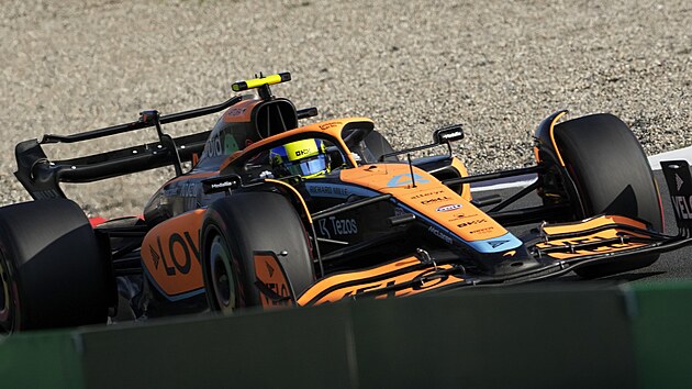 Lando Norris z McLarenu v trninku na Velkou cenu Nizozemska F1.