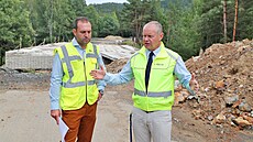 P�eru�ená rekonstrukce most� na silnici I/20 u obce Kfely. Luká� Hnízdil,...