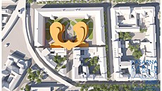 Kasárna Karlín podle architekt� sdru�ení A.D.O, uvnit� by byl ob�í lotosový...
