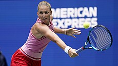 Karolína Plíková ve tvrtfinálovém zápase na US Open