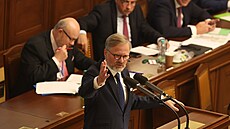 Premiér Petr Fiala ve Sněmovně před hlasováním o nedůvěře vládě. (1. září 2022) | na serveru Lidovky.cz | aktuální zprávy