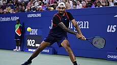 Nick Kyrgios v zápase druhého kola na US Open.