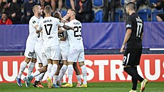 Radost fotbalistů Slovácka proti Partizanu, uprostřed je šťastný střelec... | na serveru Lidovky.cz | aktuální zprávy