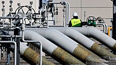 Plynovod Nord Stream 1 v nmeckém Lubminu. (31. srpna 2022)