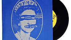 Originální obal singlu God Save the Queen (1977) od punkových Sex Pistols