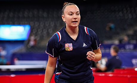 eská stolní tenistka Zdena Blaková se hecuje na mistrovství Evropy do 21 v...