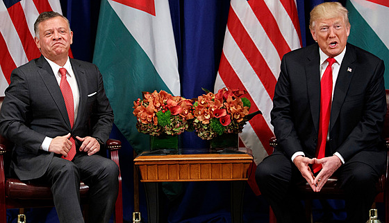 Americký prezident Donald Trump a jordánský král Abdalláh II. (20. záí 2017)