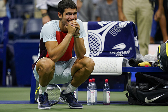 Carlos Alcaraz po vyhraném semifinále na US Open.