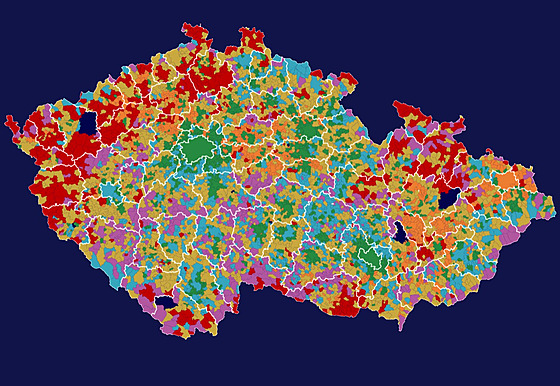 Interaktivní mapa českých obcí