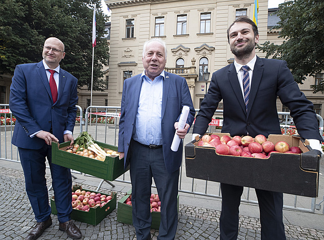 Jablka a brambory u Úřadu vlády. Zemědělci žádají nižší strop na své energie