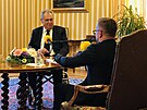 Prezident Milo Zeman na zámku v Lánech poskytl rozhovor Frekvenci 1. (11. záí...