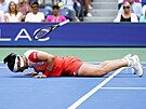 Uns Dábirová upadla bhem finále US Open.
