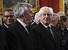 Bývalí premiéi Gordon Brown (vlevo) a Boris Johnson bhem slavnostního...
