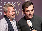 Ale� Háma a Ond�ej Sokol na tiskové konferenci k �eskému slavíkovi (15. zá�í...