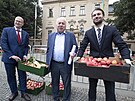 Odborái pinesli k Úadu vlády poslední eská jablka a zeleninu. (13.9.2022)