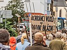 Chovatel v Nchod protestovali proti plin ochran vlk. (19. 9. 2022)