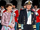 védská královna Silvia a král Carl XVI. Gustaf na oslavách výroí 50 let na...