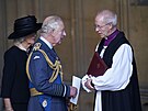 Královna cho Camilla, král Karel III. a arcibiskup z Canterbury Justin Welby...