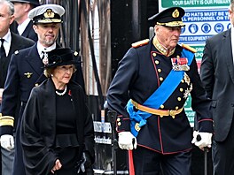 Norská královna Sonja a král Harald V. (Londýn, 19. září 2022)